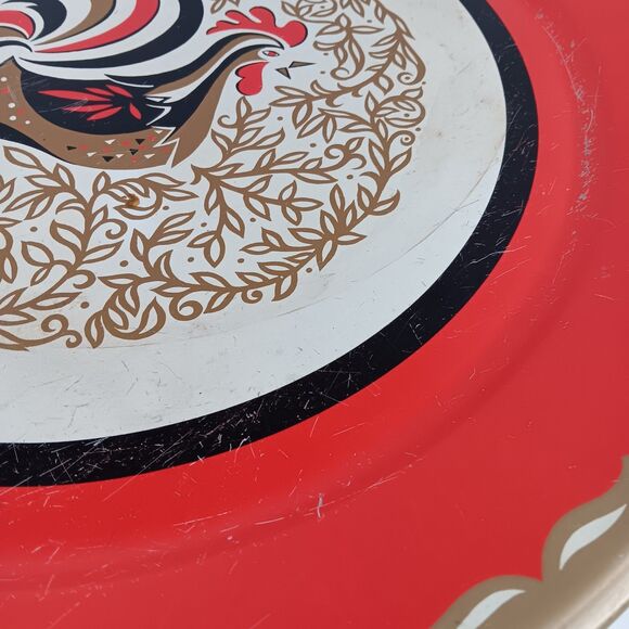 Rooster Serving Platter Tray Round Large 19" Inch Farmhouse Kitchen Decor Vtg - Picture 6 of 9